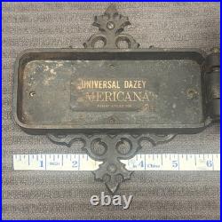 Vtg Universal Dazey Americana Cast Iron Can Opener Wall Mount Antique Wood Handl