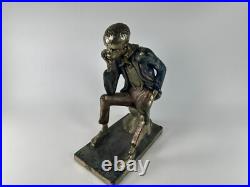Vtg VIRGINIA BLEND Promotional Black Americana Figure, Bronze Style Finish Com