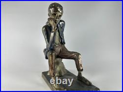 Vtg VIRGINIA BLEND Promotional Black Americana Figure, Bronze Style Finish Com
