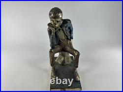 Vtg VIRGINIA BLEND Promotional Black Americana Figure, Bronze Style Finish Com