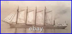 W. A. Scott albumin photo McCormick album 4 mast schooner withauxiliary steam engine