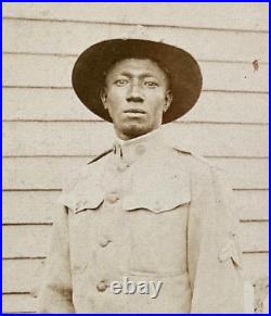 WW1 US ARMY 93rd DIV. 370th REGT. BLACK DEVILS CORPORAL PHOTO POSTCARD RPPC