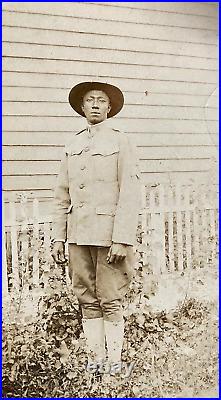 WW1 US ARMY 93rd DIV. 370th REGT. BLACK DEVILS CORPORAL PHOTO POSTCARD RPPC