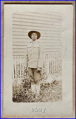 WW1 US ARMY 93rd DIV. 370th REGT. BLACK DEVILS CORPORAL PHOTO POSTCARD RPPC