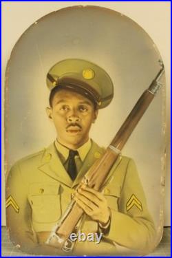WWII Cpl. Leroy Spencer Black Americana Photo 16X10 Photo Taken in Chicago TOP