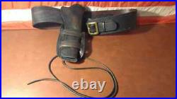 Western Cowboy Black Leather Holster and Belt Large 39 47 Waist / Hip