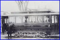 Wilkes-Barre & Wyoming Valley Traction Company Trolley Train 5x7 Antique Photo