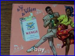 Wings Cigarettes Advertising Black Couple Artist Signed Postcard Germany 4x6 in