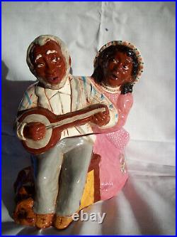 Wisecarver Banjo Couple Cookie Jar A Black Americana Jar Rick Wisecarver Le