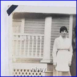 Women Kissing Hudson NY Photo c1918 Vintage Original Snapshot Girl Kiss E405