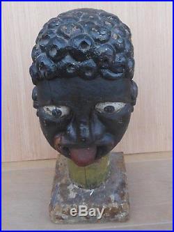 Wonderful Black Americana Folk Art Head, Larger Than Life Size Carnival Figure