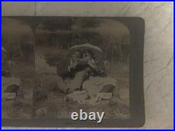 X RARE 1800's AFRICAN AMERICAN Man & woman STEREO CARD