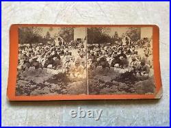 X RARE1889 AFRICAN AMERICAN Women Cleaning / Sorting Cotton STEREO CARD