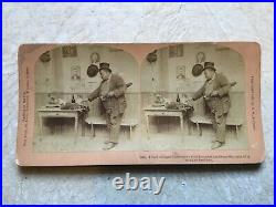 X RARE1897 AFRICAN AMERICAN MAN JOKE Comedy STEREO CARD by BW Kilburn