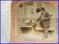 X RARE1897 AFRICAN AMERICAN MAN JOKE Comedy STEREO CARD by BW Kilburn