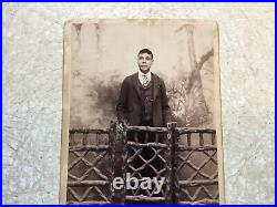 XX RARE 1800'S AFRICAN AMERICAN HANDSOME Well dressed MAN Cabinet Card PHOTO