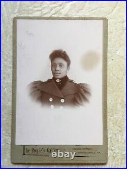 XXX RARE 1800'S AFRICAN AMERICAN BEAUTIFUL LADY diamonds Cabinet Card PHOTO