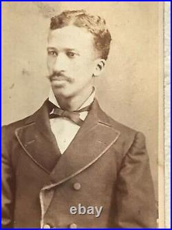 XXX RARE 1800 S AFRICAN AMERICAN MAN Cabinet Card PHOTO NAMED DANIEL KENNEDY