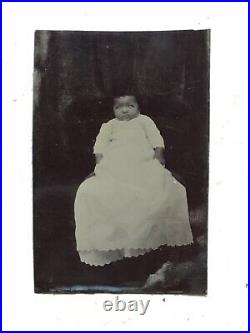 XXX RARE EARLY 1800's Tintype AFRICAN AMERICAN BABY POST MORTEM DEAD BABY