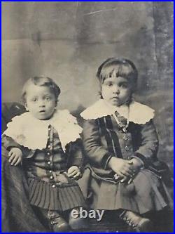 XXX RARE EARLY 1800's Tintype AFRICAN AMERICAN KIDS Beautiful PHOTO Pittsburgh