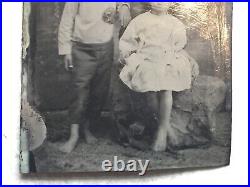 XXX RARE EARLY 1800's Tintype AFRICAN AMERICAN KIDS Beautiful PHOTO Pittsburgh