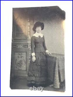 XXX RARE EARLY 1800's Tintype AFRICAN AMERICAN LADY Beautiful PHOTO