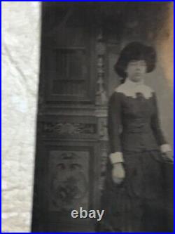 XXX RARE EARLY 1800's Tintype AFRICAN AMERICAN LADY Beautiful PHOTO
