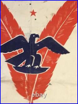 XXX Rare Ww2 Banner/ Flag Doulbe V Victory Against Racism In The USA And Nazi