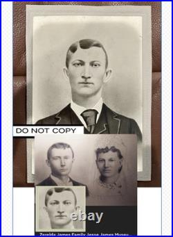 Young Jesse James Antique Cabinet Card Photo. 1870's Albumen Image