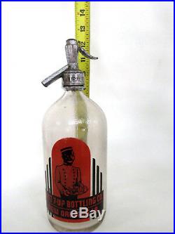 Zetz 7Up Seltzer Bottle New Orleans Hotel Bellboy Waiter Black Memorabilia 151B